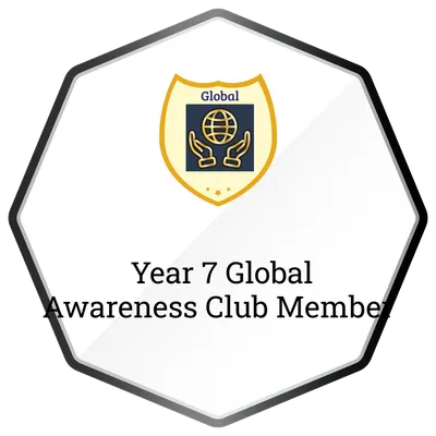 Year 7 Global Awareness Club Member